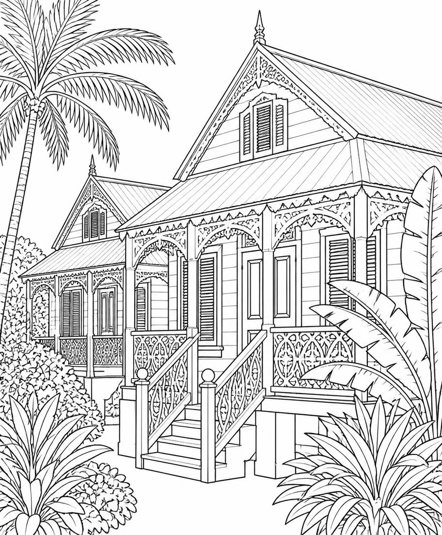 Barbadian chattel houses gradually filled with Caribbean colours